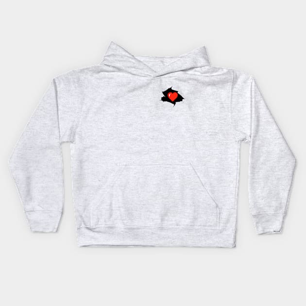 Pixel Heart Kids Hoodie by christofferwilckens